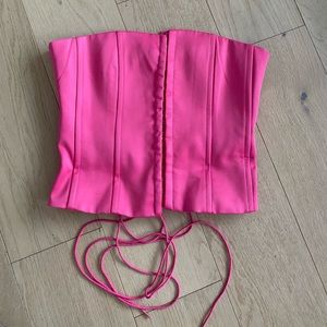 Danielle Guizio Pink Satin Corset